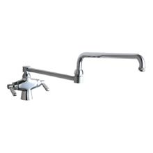 Deck Mounted Pot Filler Faucet with Lever Handles and 23-3/4" Full-Flow Swing Spout