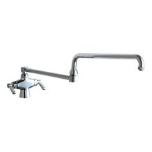 Deck Mounted Pot Filler Faucet with Lever Handles and 25-3/4" Full-Flow Swing Spout