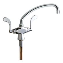 Commercial Grade Single Hole Kitchen Faucet with Wrist Blade Handles