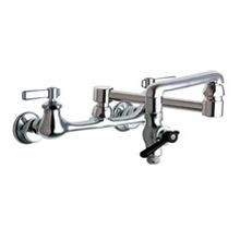 Wall Mounted Pot Filler Faucet with Lever Handles and 17-3/4" Full-Flow Swing Spout