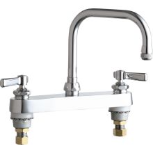 Commercial Grade High Arch Kitchen Faucet with Lever Handles and Full Flow Outlet - 8" Faucet Centers