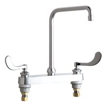 Commercial Grade High Arch Kitchen Faucet with Wrist Blade Handles - 8" Faucet Centers