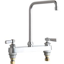 Commercial Grade High Arch Kitchen Faucet with Lever Handles - 8" Faucet Centers