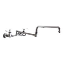 Wall Mounted Pot Filler Faucet with Lever Handles and 25-3/4" Full-Flow Swing Spout