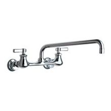 Wall Mounted Pot Filler Faucet with Lever Handles and 12" Full-Flow Swing Spout