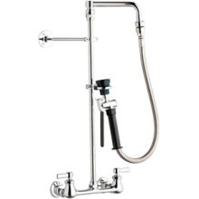 Wall Mounted Pre-Rinse Faucet with Lever Handles - Commercial Grade