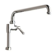 Deck Mounted Pot Filler Faucet with Lever Handle and 12" Full-Flow Swing Spout