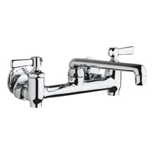 Wall Mounted 1.5 GPM Commercial Service Faucet with Two Lever Handles