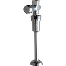 Straight Urinal Valve with Push Button Handle and Escutcheon Deck Assembly