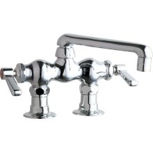 Deck Mounted Laundry / Service Sink Faucet with Lever Handles and 6" Full-Flow Swing Spout