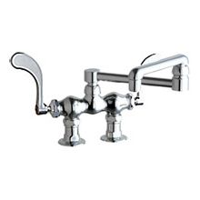 Deck Mounted Pot Filler Faucet with Wrist Blade Handles and 13" Full-Flow Swing Spout