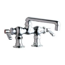 Deck Mounted Laundry / Service Sink Faucet with Lever Handles and 6" Full-Flow Swing Spout