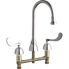 Commercial Grade High Arch Kitchen Faucet with Wrist Blade Handles - 8" Faucet Centers (Eco-Friendly Flow Rate)