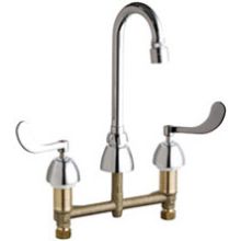 Commercial Grade High Arch Bathroom Faucet with Wrist Blade Handles - 8" Faucet Centers