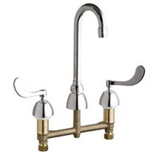 Commercial Grade High Arch Bathroom Faucet with Wrist Blade Handles - 8" Faucet Centers (Eco-Friendly Flow Rate)