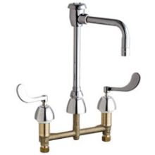 Commercial Grade High Arch Lab Faucet with Wrist Blade Handles - 8" Faucet Centers