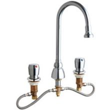 Commercial Grade High Arch Kitchen Faucet with Push Knob Handles - 8" Faucet Centers (Eco-Friendly Flow Rate)