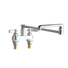 Deck Mounted Pot Filler Faucet with Lever Handles and 18" Full-Flow Swing Spout