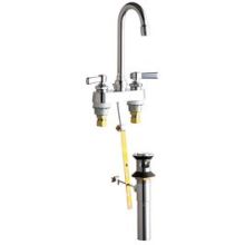 Centerset Bathroom Faucet with 4" Faucet Centers and Wrist Blade Handles - Drain Assembly Included