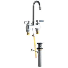 Centerset Bathroom Faucet with 4" Faucet Centers and Lever Handles - Drain Assembly Included