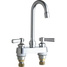 Commercial Grade Centerset Bathroom Faucet with High Arch Spout and Lever Handles