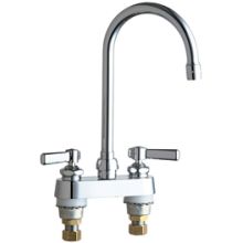 Commercial Grade Centerset Kitchen Faucet with Lever Handles - 4" Faucet Centers