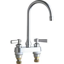 Commercial Grade Centerset Kitchen Faucet with Lever Handles - 4" Faucet Centers