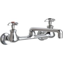 Wall Mounted Service Sink Faucet with Cross Handles and Swing Spout