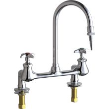 Bridge Style Lab Faucet with Cross Handles and High Arch Vacuum Breaker Spout
