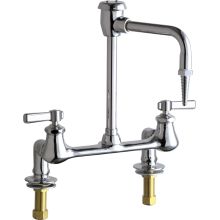 Bridge Style Lab Faucet with Lever Handles and High Arch Vacuum Breaker Spout