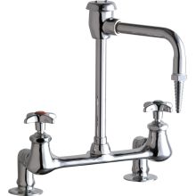 Bridge Style Lab Faucet with Cross Handles and High Arch Vacuum Breaker Spout