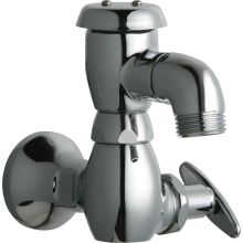 Wall Mounted Hose Faucet with 3/4" Treaded Male Outlet and Cross Handle - Commercial Grade