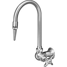 Wall Mounted Lab Faucet with Cross Handle and High Arch Vacuum Breaker Spout