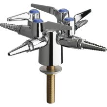 Vandal Resistant Turret with Four Ball Valves at 90 Degrees, Serrated Hose Nozzle with Check Valve and Metal Lever Handles