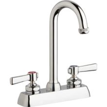Commercial Grade Centerset Bathroom Faucet with Lever Handles - 4" Faucet Centers