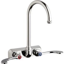 Commercial Grade Centerset Laundry / Service Faucet with Wrist Blade Handles - 4" Faucet Centers