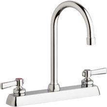Commercial Grade Centerset Kitchen Faucet with Lever Handles - 8" Faucet Centers