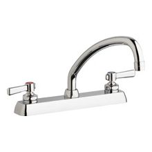 Commercial Grade Centerset Kitchen Faucet with Lever Handles - 8" Faucet Centers