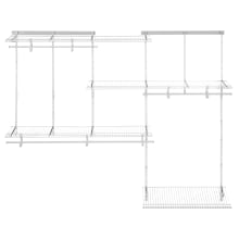 ShelfTrack 5 to 8 Foot Wide Closet System Kit with 4 Shelves and 6 Hanging Tracks