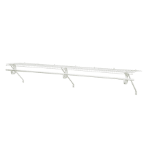 SuperSlide 72 Inch Wide Wire Shelf with Hanging Rod and 3 Brackets
