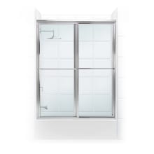Newport Series 56" x 55" Framed Sliding Tub Door with Towel Bar and Clear Glass