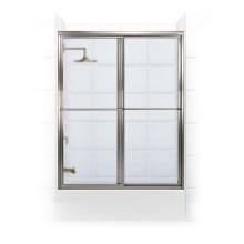Newport Series 60" x 58" Framed Sliding Tub Door with Towel Bar and Obscure Glass