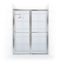 Newport Series 56" x 70" Framed Sliding Shower Door with Towel Bar and Obscure Glass