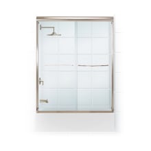 Paragon 1/4 Series 60" x 58" Frameless Sliding Tub Door with Radius Curved Towel Bar and Clear Glass