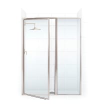 Legend Series 48" x 69" Framed Hinge Swing Shower Door with Inline Panel with Clear Glass