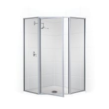Legend Series 59" x 66" Framed Neo-Angle Swing Shower Door and Clear Glass with 15" Panels