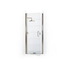 Paragon Series 24" x 74" Semi-Frameless Continuous Hinge Shower Door and Clear Glass with C-Pull Handle