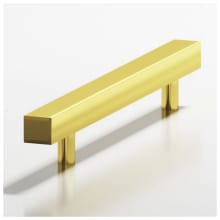 217 Series Solid Brass 8 Inch Center to Center Squared Bar Cabinet Handle / Drawer Pull - Made in USA