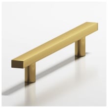 254 Series Solid Brass 8 Inch Center to Center Distressed Square Bar Cabinet Handle / Drawer Pull - Made in USA