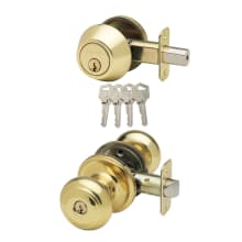 Colonial Single Cylinder Keyed Entry Knob Set Combo Pack with Deadbolt